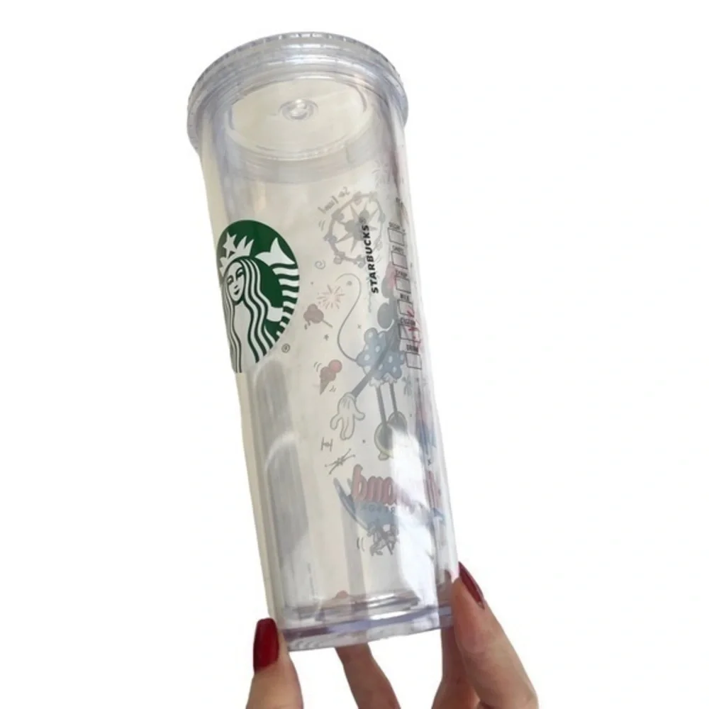 Starbucks‎ Disneyland Minne Mouse Venti 24 Oz Clear Travel Tumbler